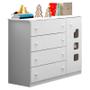 Imagem de Cômoda Infantil Lívia 1 Porta e 4 Gavetas Branco - Phoenix Baby