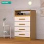 Imagem de Cômoda Jessica ACP com 04 Gavetas 100% MDF - Cinamomo/Off White