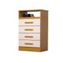 Imagem de Cômoda Jessica ACP com 04 Gavetas 100% MDF - Cinamomo/Off White