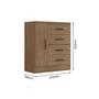 Imagem de Cômoda Lite 1 Porta 4 Gavetas Multiuso Para Quarto