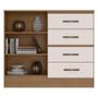 Imagem de Comoda Lite 4 Gavetas 2 Portas Nature Off White - Móveis Leão