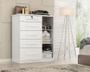 Imagem de Cômoda Livia Com Chave 5 Gavetas e Sapateira Branco