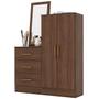 Imagem de Cômoda Liza 2 Portas 3 Gavetas com Espelho Castanho Hp - Briz