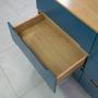 Imagem de Comoda Logan 6 Gavetas em MDF cor Olmo e Azul 136 cm - 72415