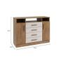 Imagem de Cômoda Malta 2 Portas 4 Gavetas Amêndoa/Off White Móveis Curitibanos