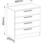 Imagem de Cômoda Modulada Requinte com 4 Gavetas - Macadâmia/Branco Line