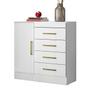 Imagem de Cômoda Montevidéu 1 Porta 4 Gavetas 91 cm - Comoda para Quarto - Demobile