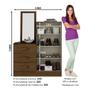 Imagem de Cômoda Multiuso Com 03 Gavetas 02 Portas Com Espelho B700 Castanho - Briz Móveis