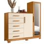 Imagem de Comoda New Master Quarto Com 5 Gavetas 2 Portas e Espelho