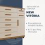 Imagem de Cômoda New Vitória 1 Porta 8 Gavetas Em Mdp Com Chave Benetil Móveis Cinamomo Com Off White