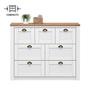 Imagem de Cômoda Organizadora Compacta Buffet Madeira 7 Gavetas Bolton Branco Cera