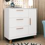 Imagem de Cômoda Para Bebê Com Sapateira Branco Acetinado Theo Imaza