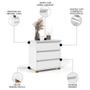 Imagem de Cômoda Para Quarto 3 Gavetas 68cm Ej Branco - Ej Móveis
