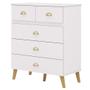 Imagem de Cômoda Para Quarto 91cm 5 Gavetas Gaby Flex Branco/Camarim V02 - Mpozenato