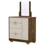 Imagem de Cômoda Para Quarto 93cm Com Espelho Nara Imbuia/Fendi V02 - Mpozenato