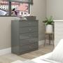 Imagem de Cômoda para Quarto com 5 Gavetas 75x91cm London Cinza 6505