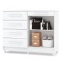 Imagem de Cômoda Para Quarto Com Sapateira 2 Portas 4 Gavetas Lírio V02 Branco - Mpozenato