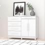 Imagem de Cômoda Para Quarto Com Sapateira 2 Portas 4 Gavetas Lírio V02 Branco - Mpozenato