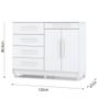 Imagem de Cômoda Para Quarto Com Sapateira 2 Portas 4 Gavetas Lírio V02 Branco - Mpozenato