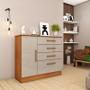 Imagem de Cômoda para Quarto com Sapateira 4 Gavetas - Chicago-Cinamomo/Off White - Tcil Móveis