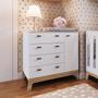 Imagem de Cômoda para Quarto de Bebê com 4 Gavetas 1 Porta Branco
