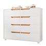 Imagem de Cômoda Para Quarto Infantil 8 Gavetas Branco Nature Flex Dalila Shop JM