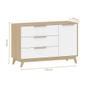 Imagem de Cômoda para Quarto Infantil Quater Linha Petit com 3 gavetas e 1 porta de MDF