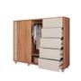 Imagem de Cômoda Pegasus com 5 Gavetas 2 Portas Freijo Off White Caemmun
