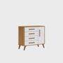 Imagem de Comoda Qencanto Retro 1 Porta e 4 Gavetas Freijo/Branco - B2M Store