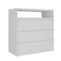 Imagem de Cômoda Quarto 91,5cm x 90cm com 3 Gavetas e Nicho 100% MDF