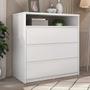 Imagem de Cômoda Quarto 91,5cm x 90cm com 3 Gavetas e Nicho 100% MDF