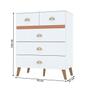 Imagem de Cômoda Retrô 5 Gavetas Branco/Camarim - Panorama Móveis