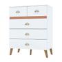 Imagem de Cômoda Retrô 5 Gavetas Branco/Camarim - Panorama Móveis