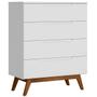Imagem de Cômoda Retro Alpi 4 Gavetas Branco - Olivar Móveis