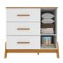 Imagem de Cômoda Retro Moveis Peroba Guti MDF Branco Amêndoa