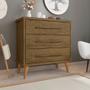 Imagem de Cômoda Retrô para Quarto 3 Gavetas Belvedere - Amêndoa