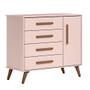 Imagem de Cômoda Sapateira 3825 Retrô Rosa - Qmovi