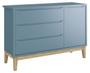 Imagem de Cômoda Sapateira Classic New Azul Fosco com Natural - Reller