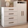 Imagem de Cômoda Sapateira com 2 Portas e 4 Gavetas Aurea Branco - Demóbile