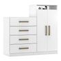 Imagem de Cômoda Sapateira com 2 Portas e 4 Gavetas Aurea Branco - Demóbile
