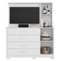 Imagem de Cômoda Sapateira Com Painel Para Tv 4 Gavetas Azaléia A02 Branco Fosco