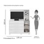 Imagem de Cômoda Sapateira Com Painel Para Tv 4 Gavetas Azaléia A02 Branco Fosco