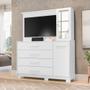 Imagem de Cômoda Sapateira Com Painel Para Tv 4 Gavetas Azaléia A02 Branco Fosco