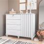 Imagem de Cômoda Sapateira Grécia Com Chave 1 Porta Ripado Flex Branco New