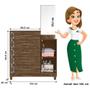Imagem de Cômoda Sapateira Lisboa 5 Gavetas com Espelho - Moval