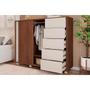 Imagem de Cômoda Solteiro Pegasus c/ 2 Portas e 5 Gavetas Freijo/Off White - Caemmun