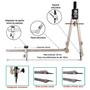 Imagem de Compasso Técnico Balaustre Mod. 9019 completo com Acessórios - Trident