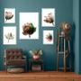 Imagem de Composição 5 quadros Flores Claras Modernas - com vidro