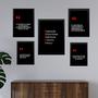 Imagem de Composição 5 Quadros Motivacionais Fórmula Sucesso - com vidro