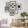 Imagem de Composição 6 Quadros Bauhaus Preto E Bege - Com Vidro